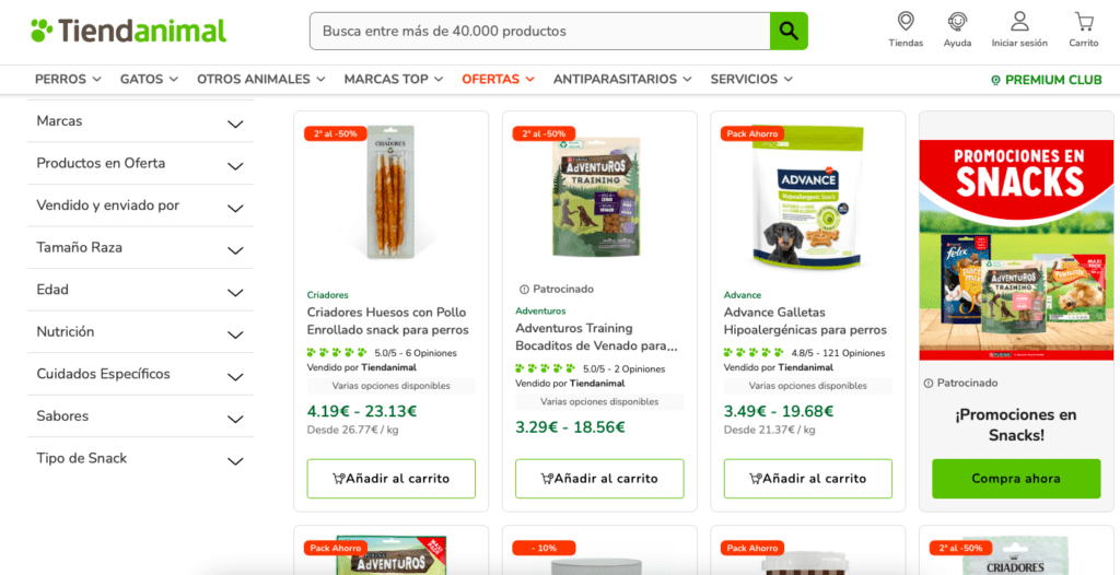 Venta en marketplaces para tiendas de productos de perro