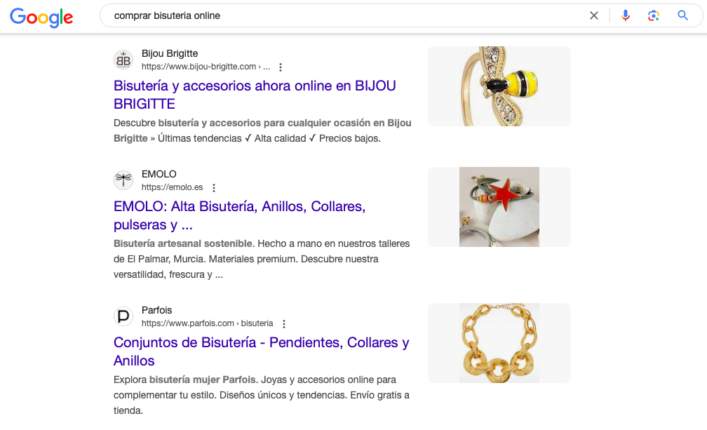 Posicionamiento web SEO para ecommerce de bisutería