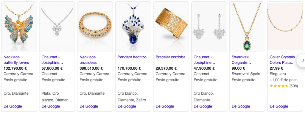 Google Ads para ecommerce de bisutería