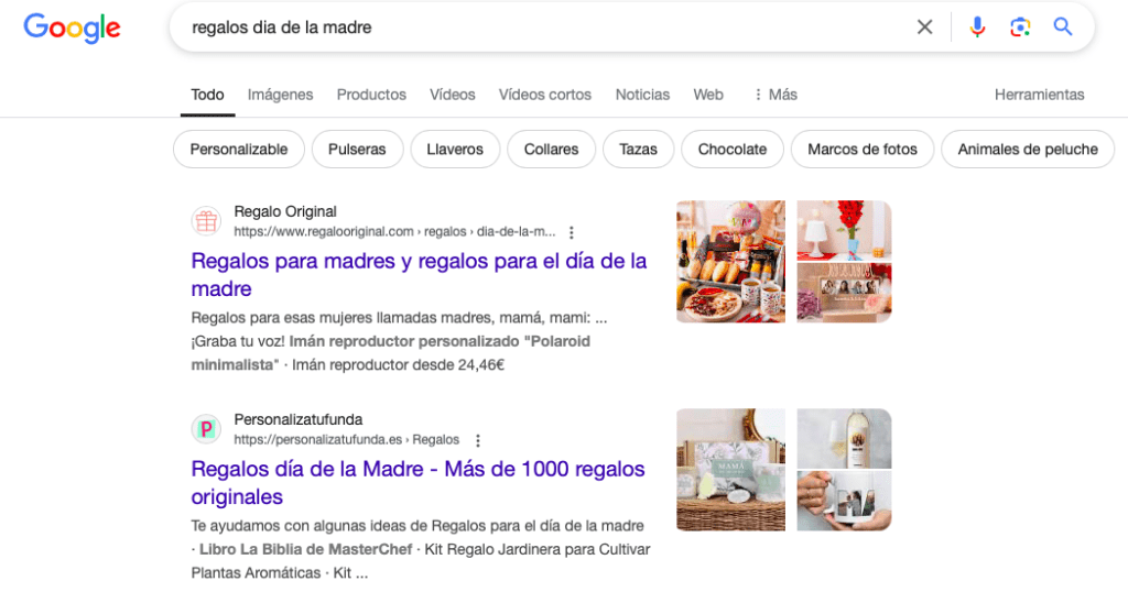 Posicionamiento web SEO para el Día de la Madre