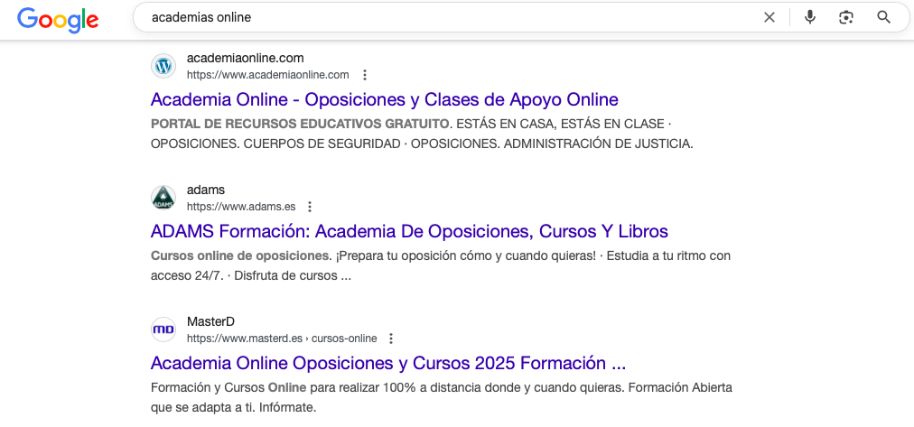 Posicionamiento web SEO para Academias Online