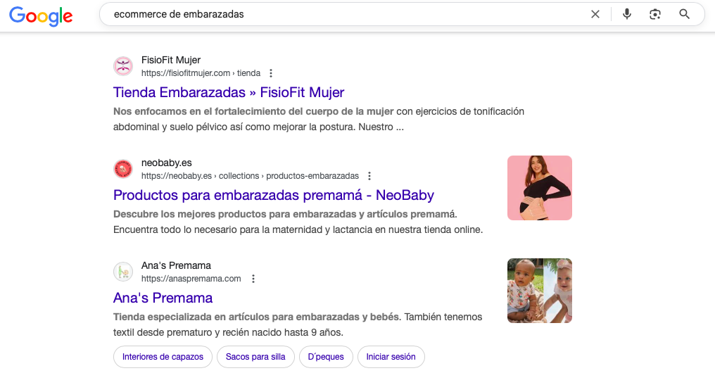 Posicionamiento web SEO para ecommerce de embarazadas