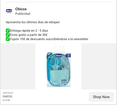Social Ads para ecommerce de productos para embarazadas