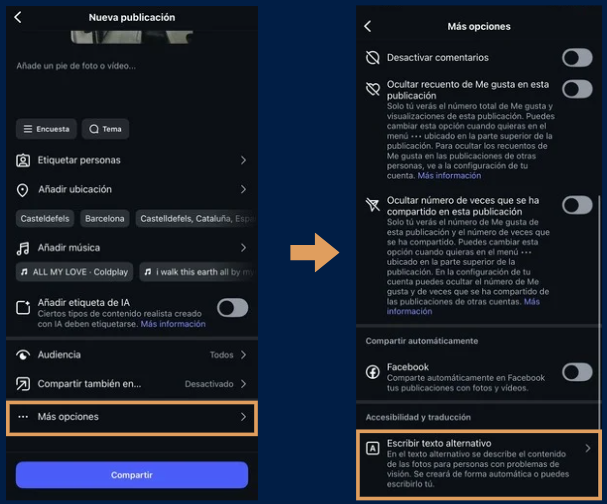 como poner texto alt en las imagenes de instagram