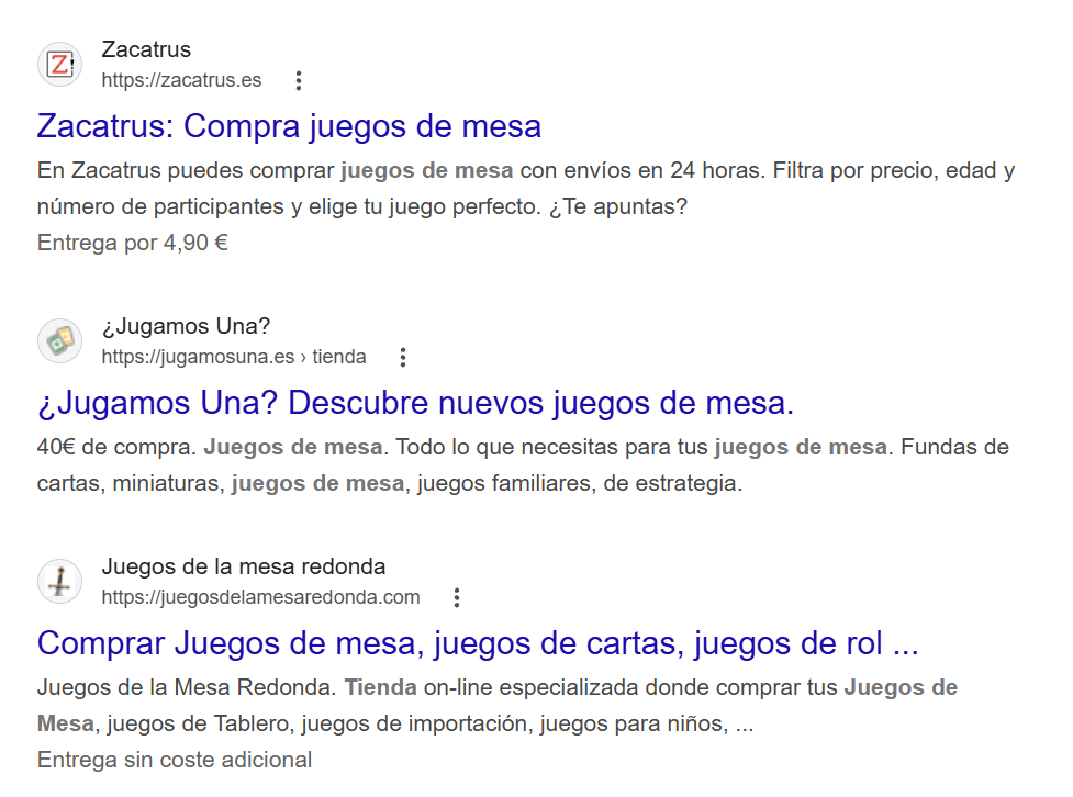Posicionamiento web SEO para ecommerce de juegos de mesa
