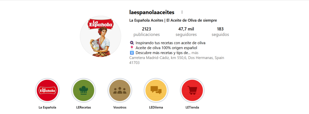 Gestión de redes sociales para ecommerce de aceite de oliva virgen
