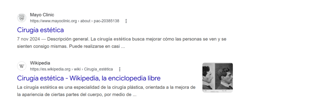 Posicionamiento web SEO para empresas de cirugía estética