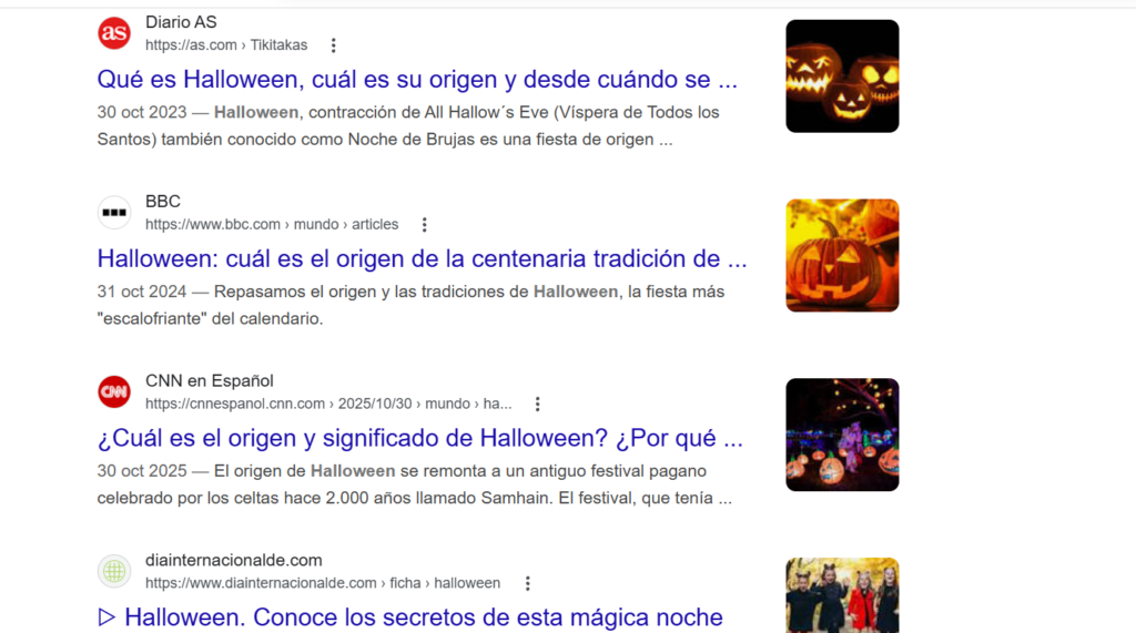 Posicionamiento web SEO para empresas de halloween